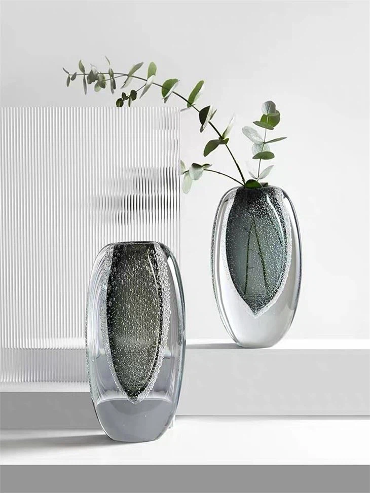 Gray Bubble Glass Vase